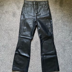 NWOT Zara leather flare pants
